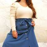 Saia Rodada Midi Azul