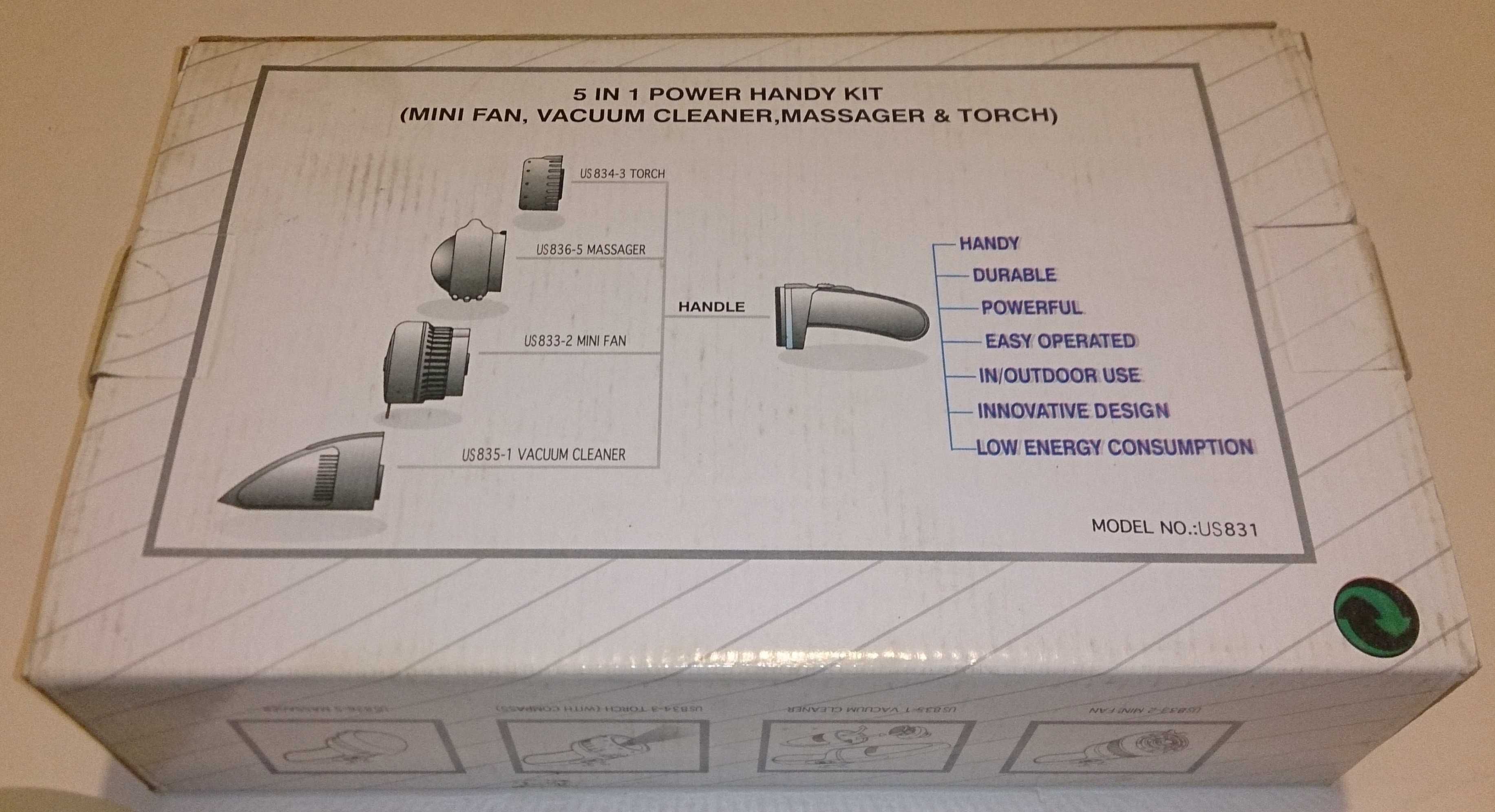 Power Handy Kit 5in1 (masażer, wentylator, latarka, kompas, odkurzacz)