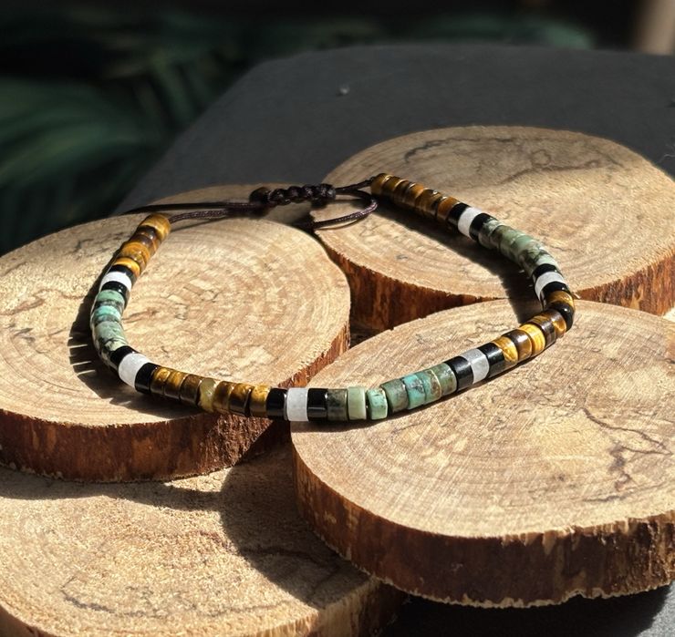 Tiger eye bransoletka kamien naturalny turkus afrykanski