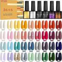 Kit  Vernizes Gel 36 | 2 Bases 2 Top Coat  Superior e Brilho no Escuro