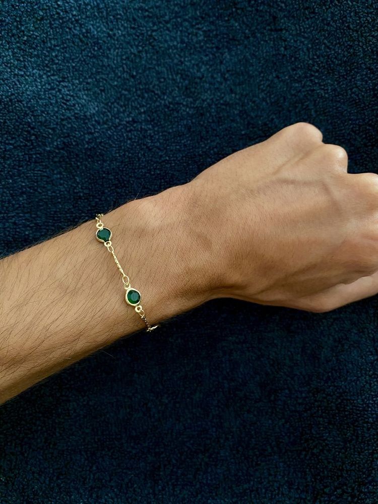 Pulseira Vintage Dourada e verde
