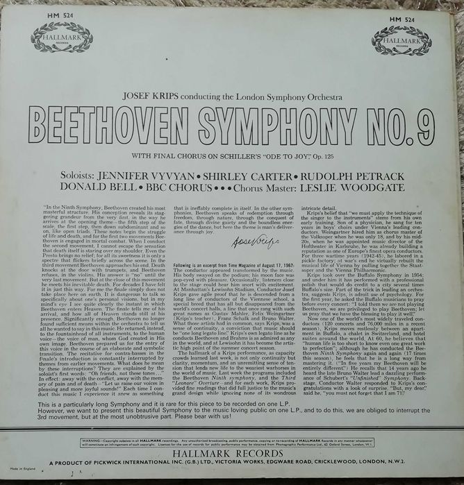 Vinil - london symphony orchestra beethoven 9th