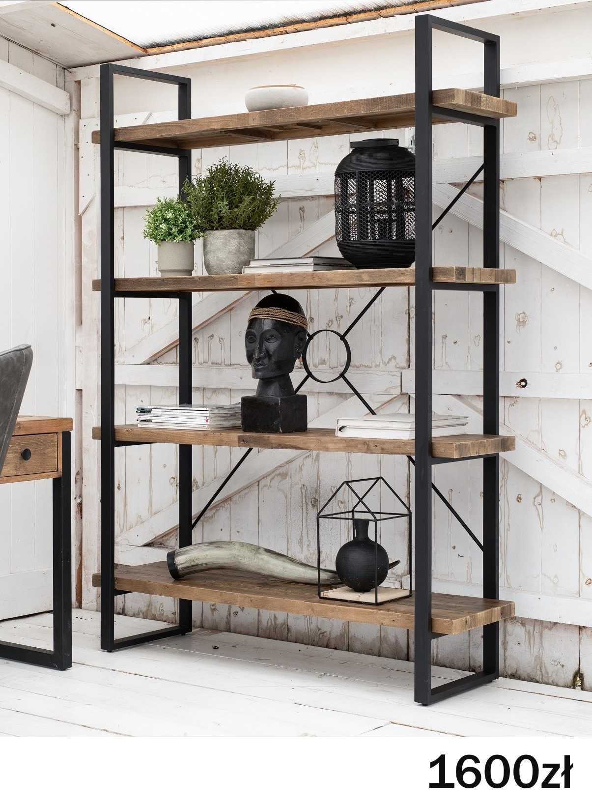 Regał NA WYMIAR stal loft industrialny na książki mal. PROSZKOWO