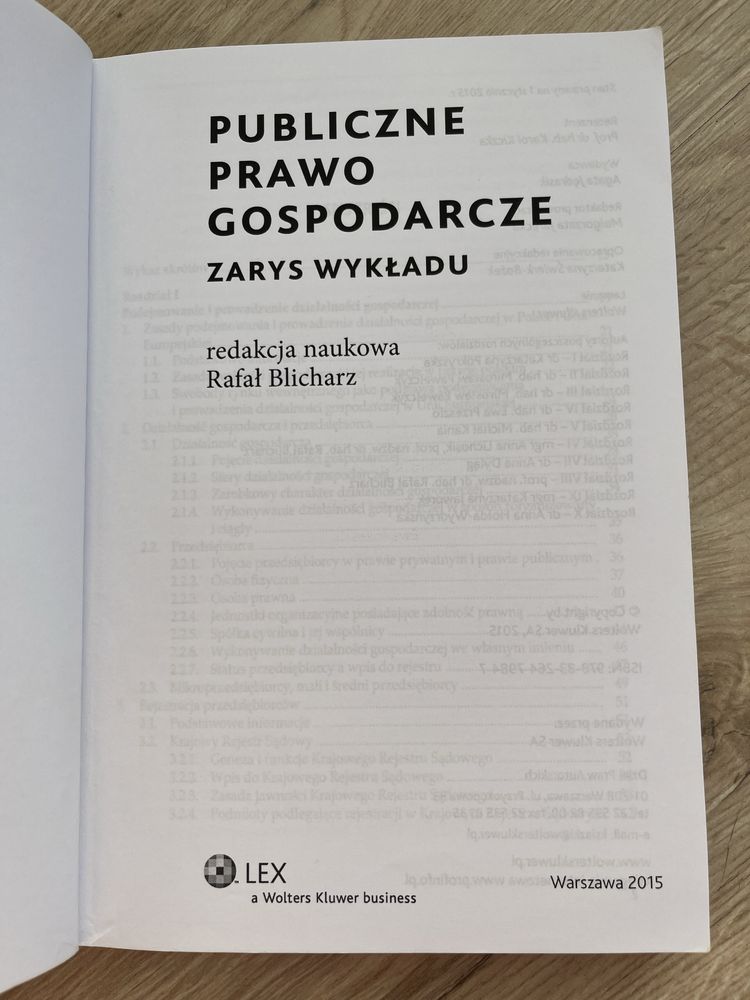 Publiczne prawo gospodarcze - R. Blicharz