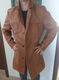 Naturalna skóra płaszcz, 44, skórzany płaszcz, kurtka