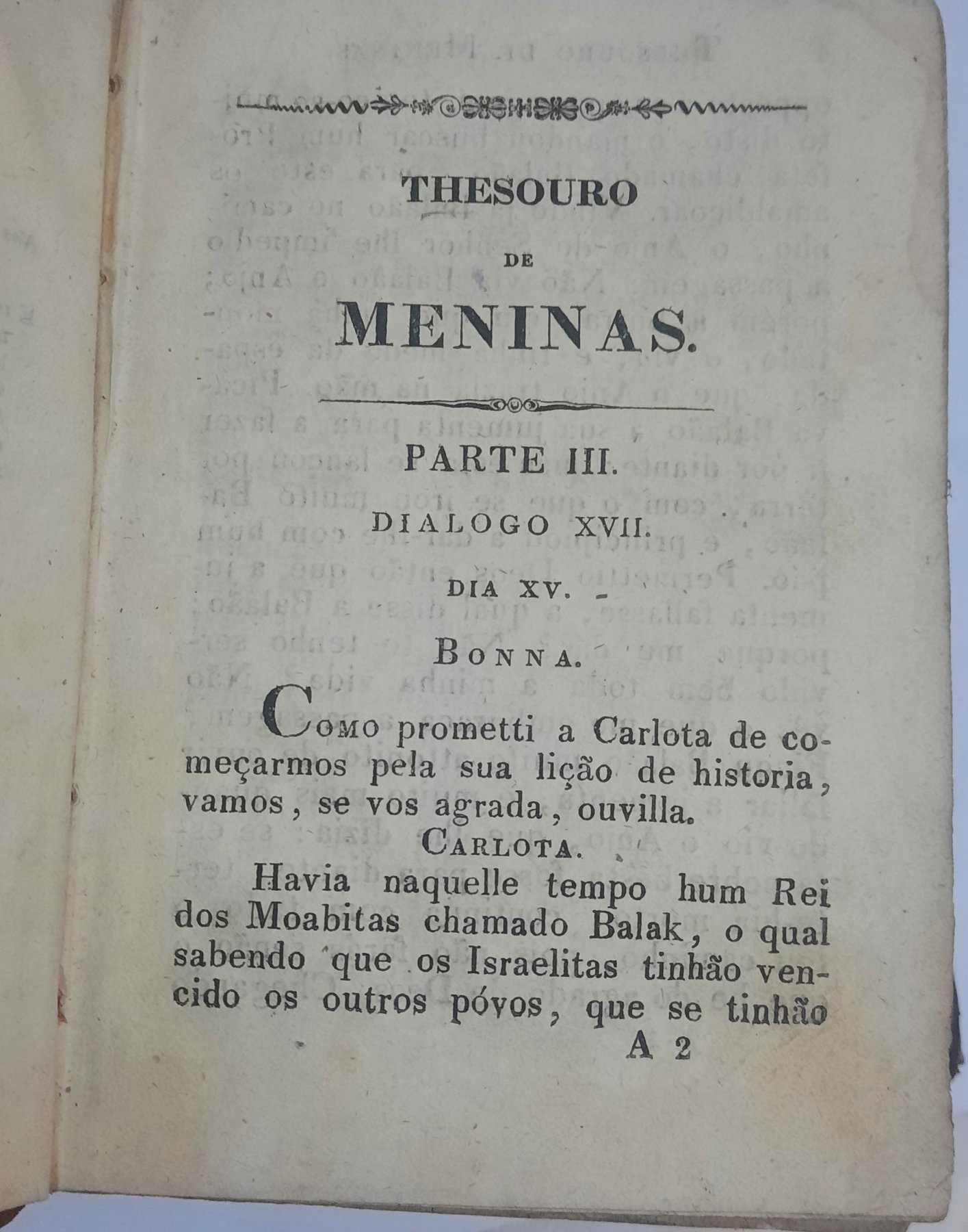 Jeanne-Marie Leprince de Beaumont - Thesouro de Meninas. 2 vols. 1837.