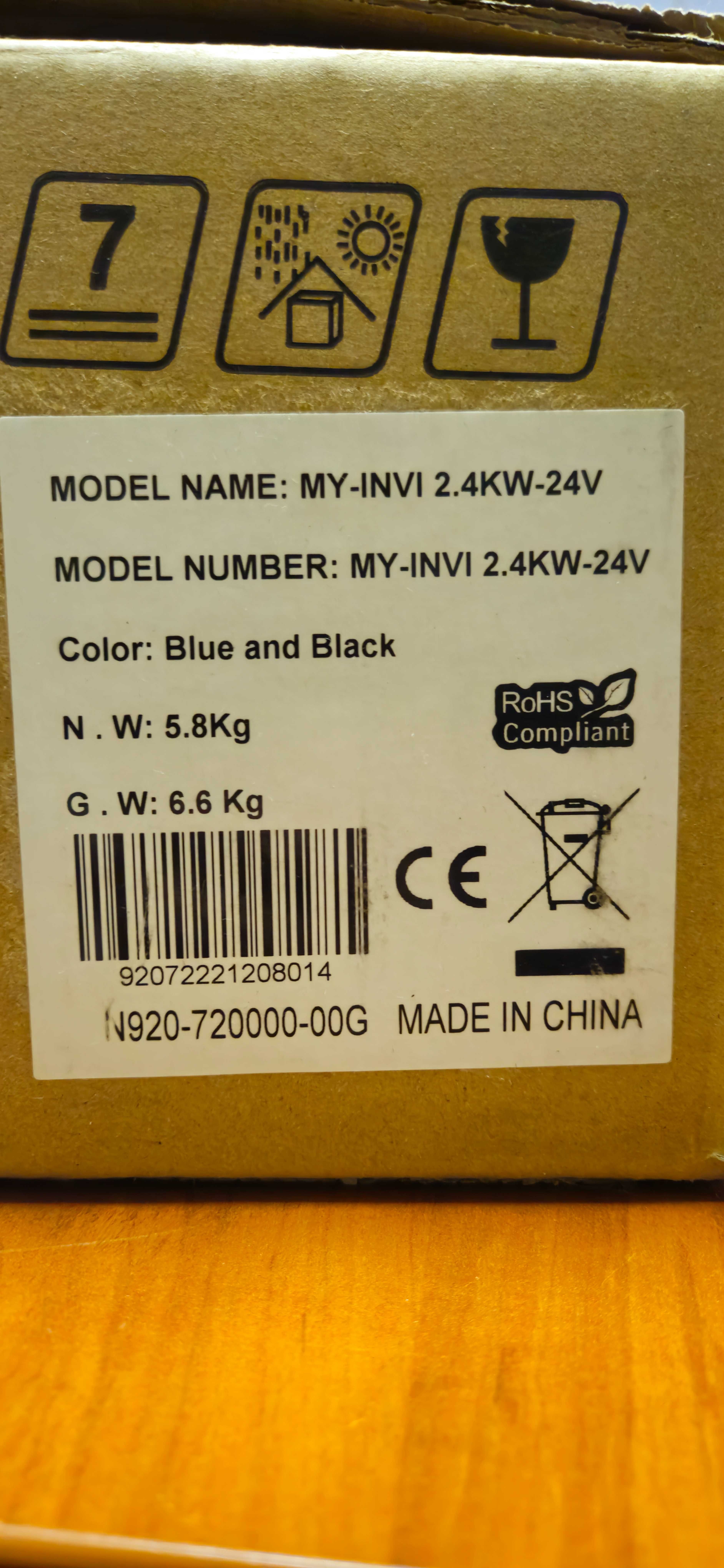 Гібридний інвертор ДБЖ MY-INVI 2.4KW-24V