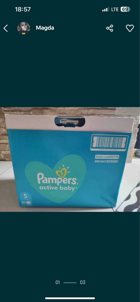 Pampers active baby rozm 5 w kartonie 126 szt