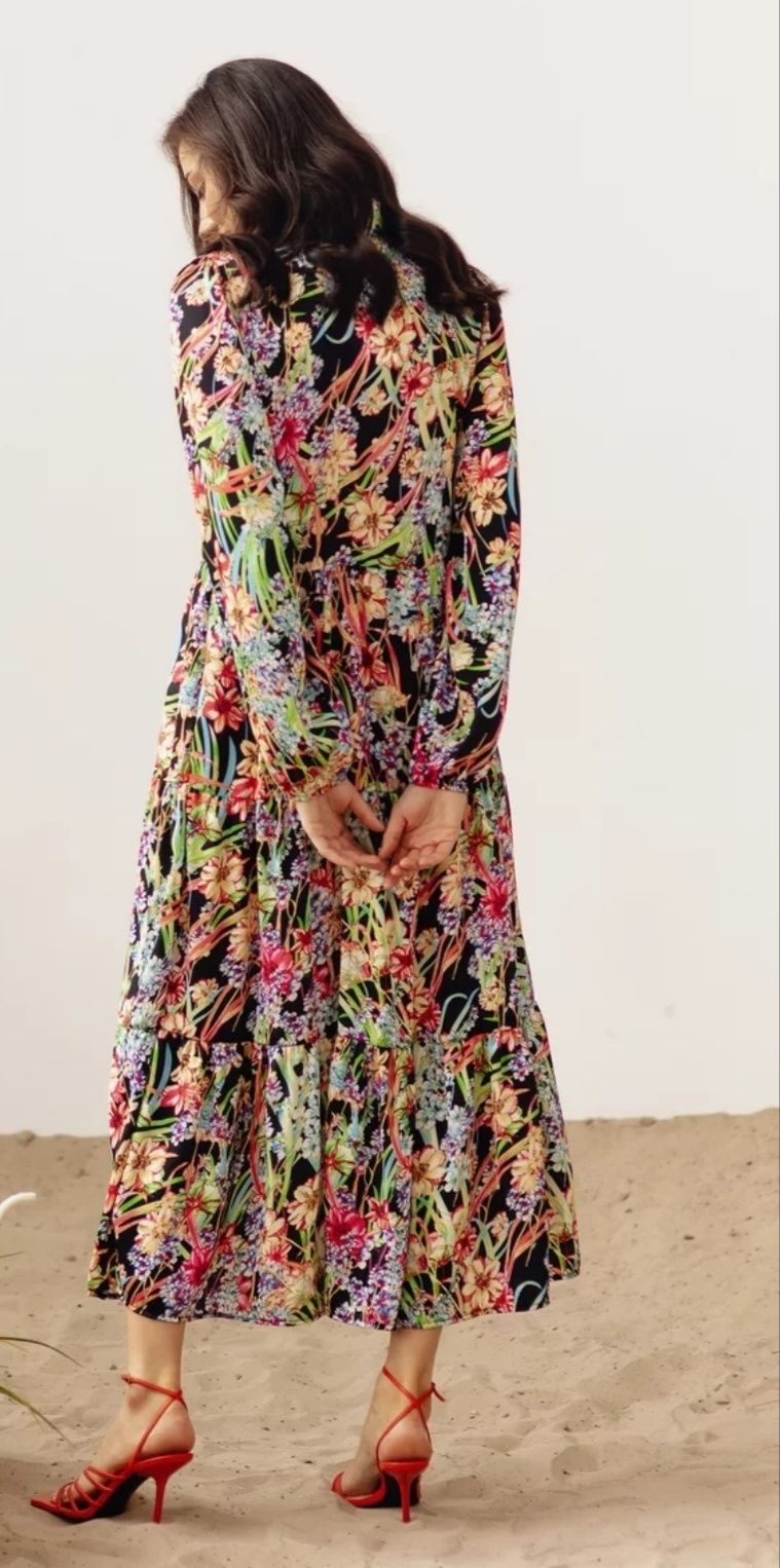 Сукня ярусна шовкова від Gepur