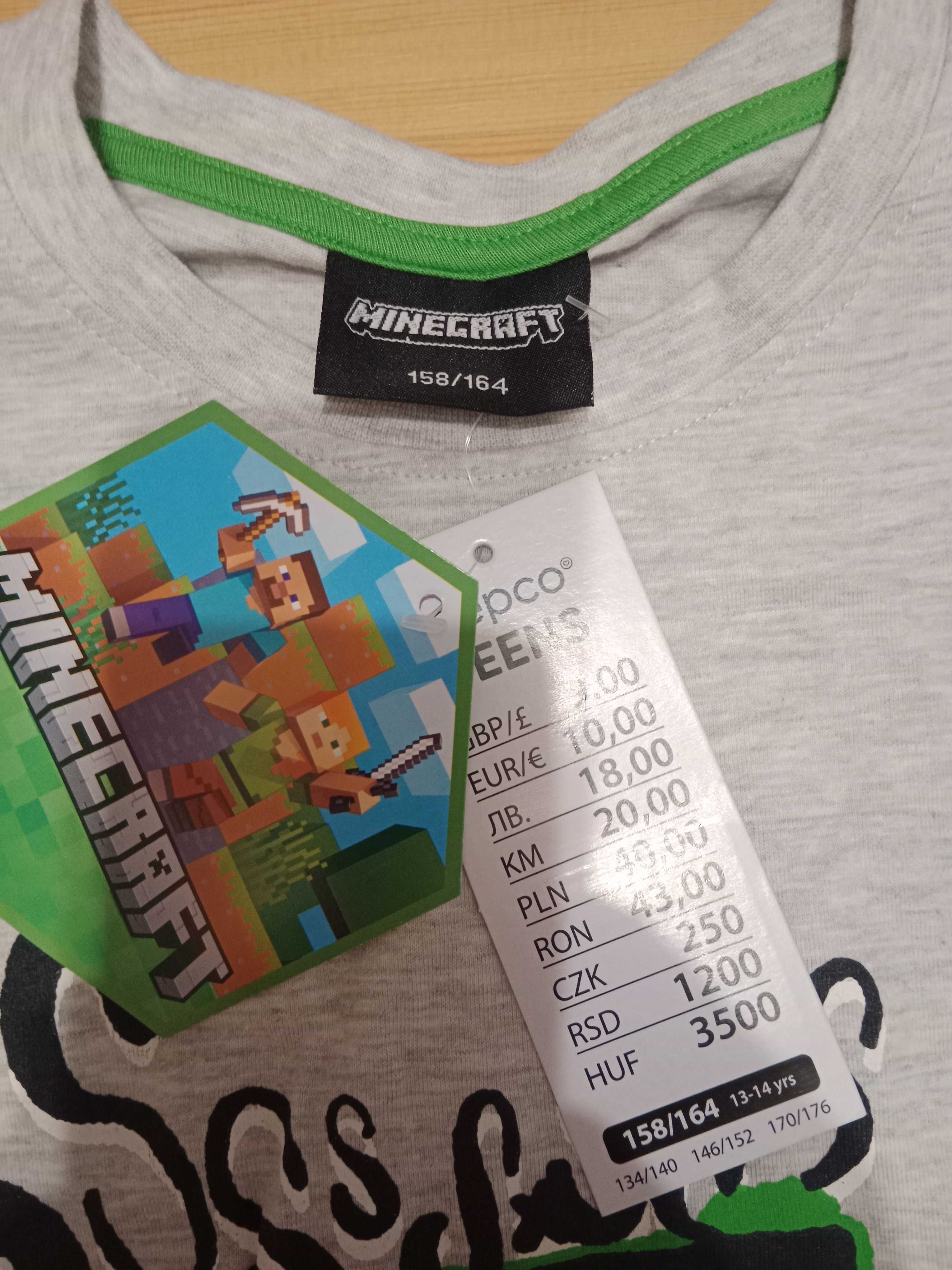 Nowa koszulka od piżamy Minecraft 158/164 z metka