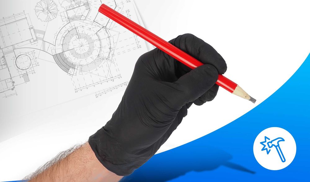 Ołówek budowlany, stolarski, murarski techniczny 18cm zestaw 12szt