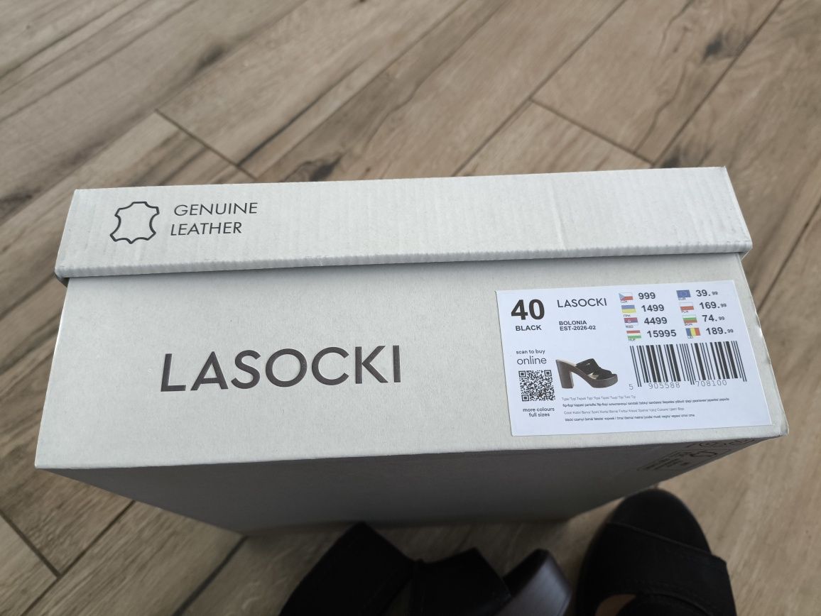 Klapki na obcasie Lasocki Bolonia 40 nowe
