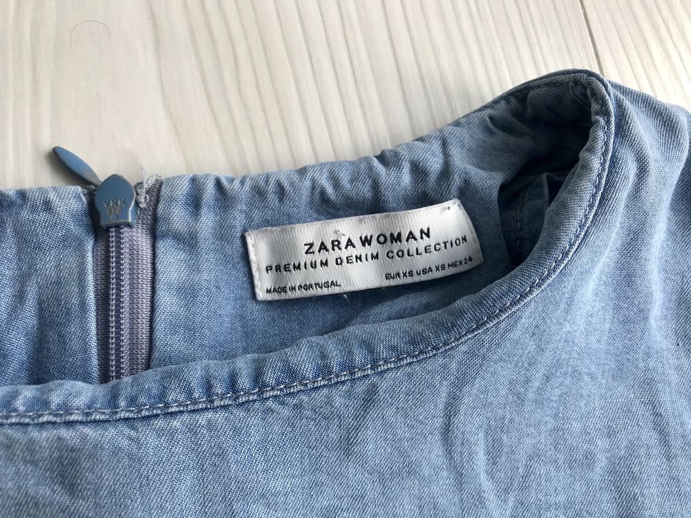 Sukienka mini jeansowa Zara dżins denim