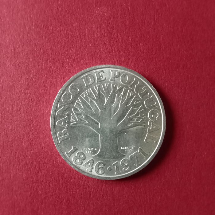 moeda 50.00 escudos prata banco de portugal