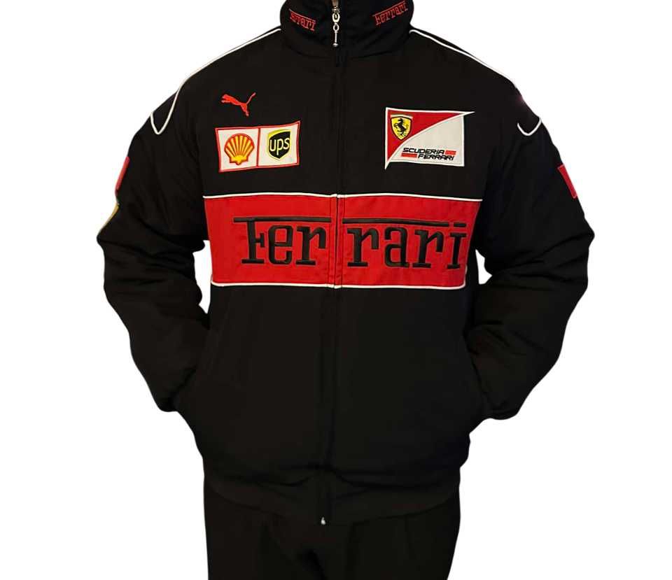 Kurtka Ferrari Vintage F1 Wyścigowa Bomberka Czarna BESTSELLER