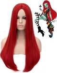 Peruka Czerwona SALLY Cosplay Halloween włosy długie syntetyczne 70cm