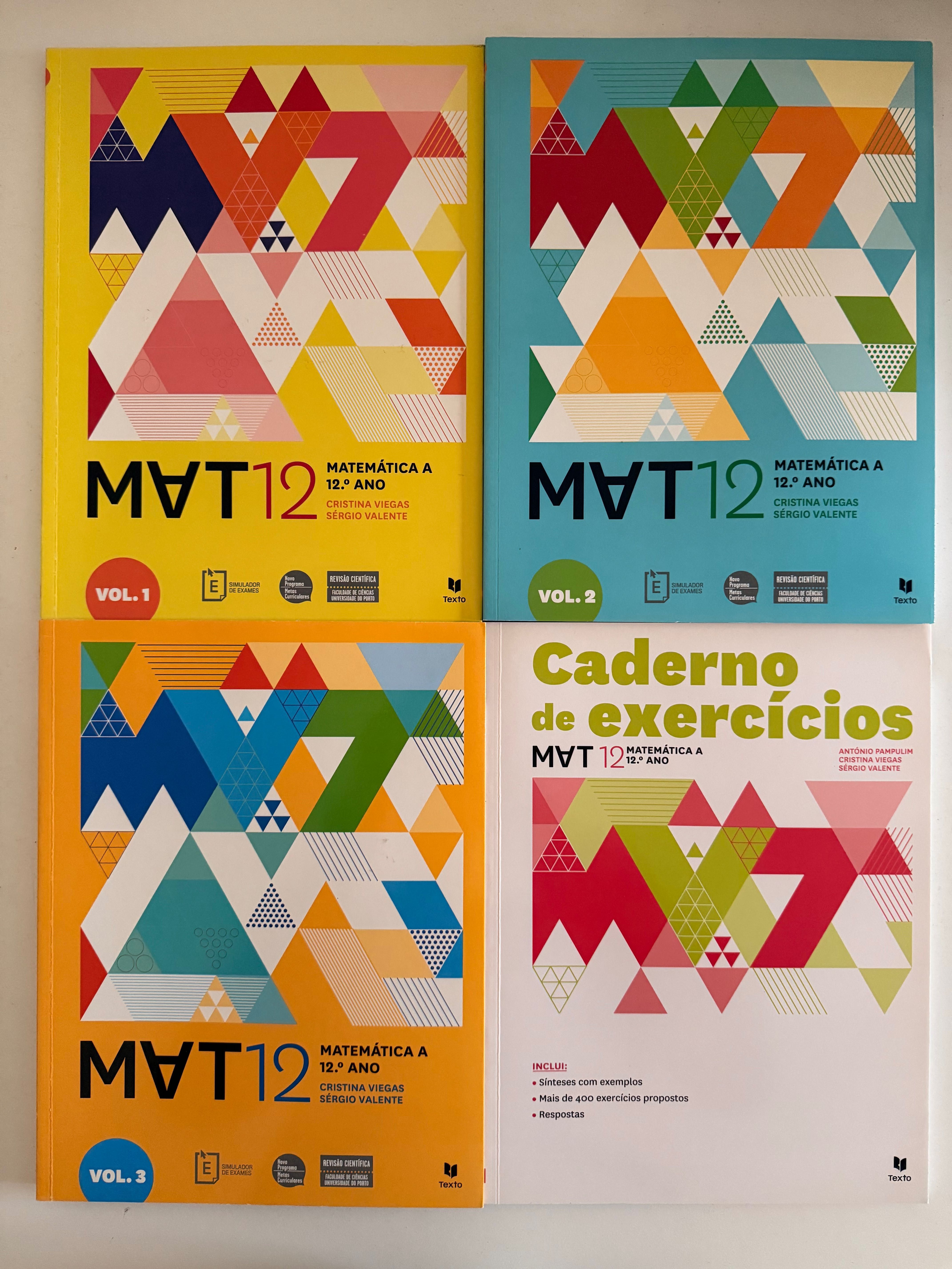 Conjunto de manuais escolares de Matemática A 12º ano (NOVOS NOVOS)