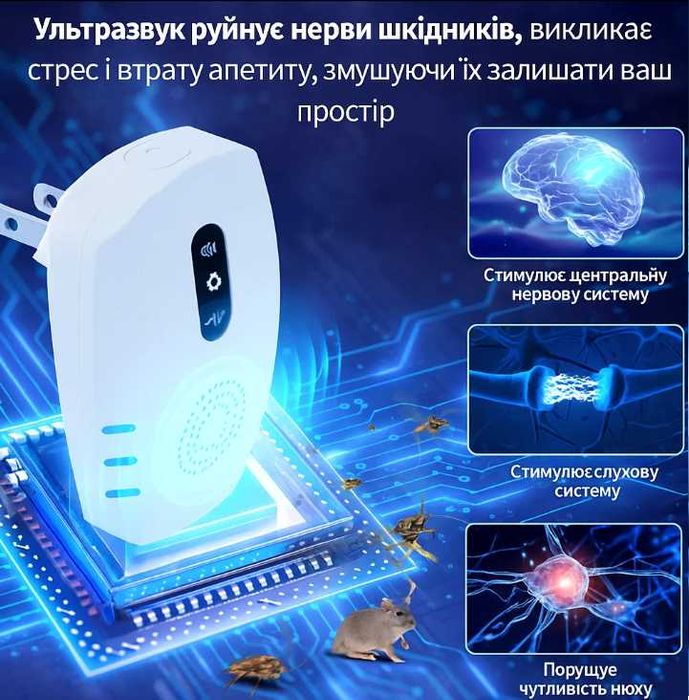 Ультразвуковий Відлякувач мишей, гризунів та комах США новинка