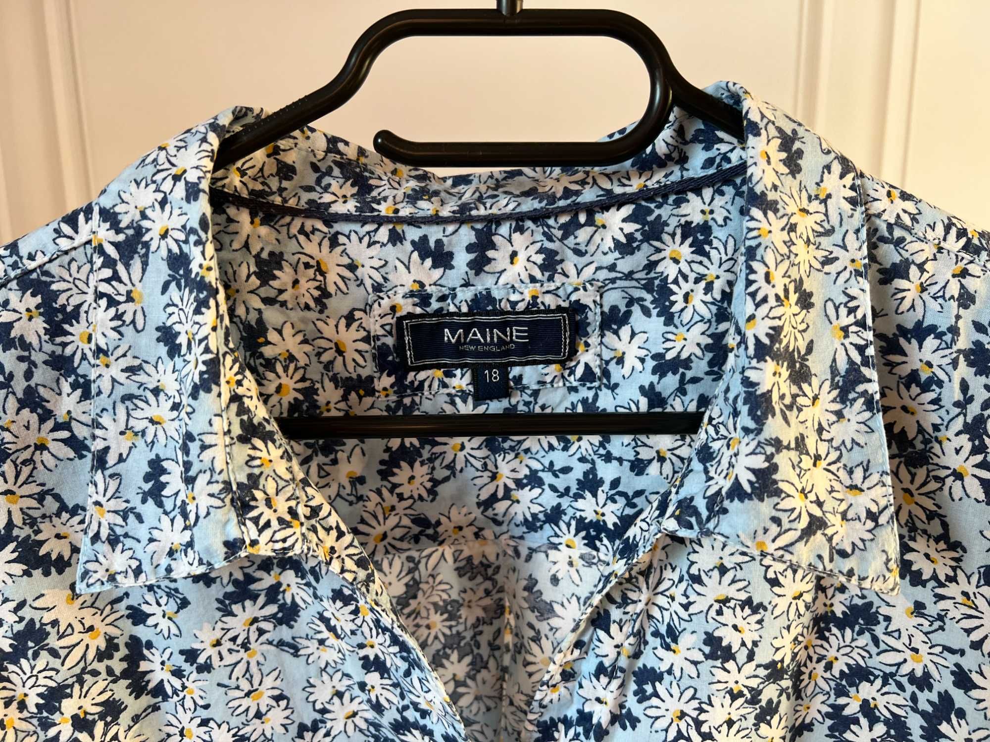 Koszula, niebieska w kwiaty, rozmiar EUR 46, SIZE 18