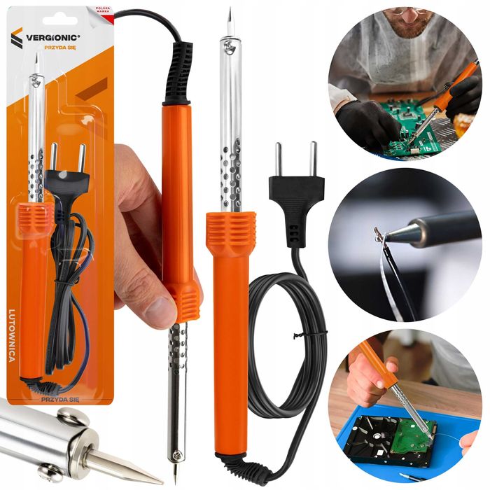 Precyzyjna lutownica kolbowa 30W oporowa gratis cyna do lutowania