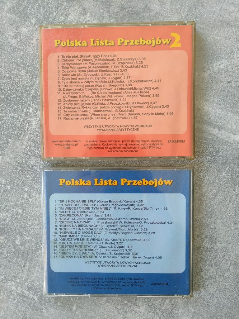 CD X2 Polska Lista Przebojów Vol. 1 i 2 1999r. Oryginalne płyty Zestaw