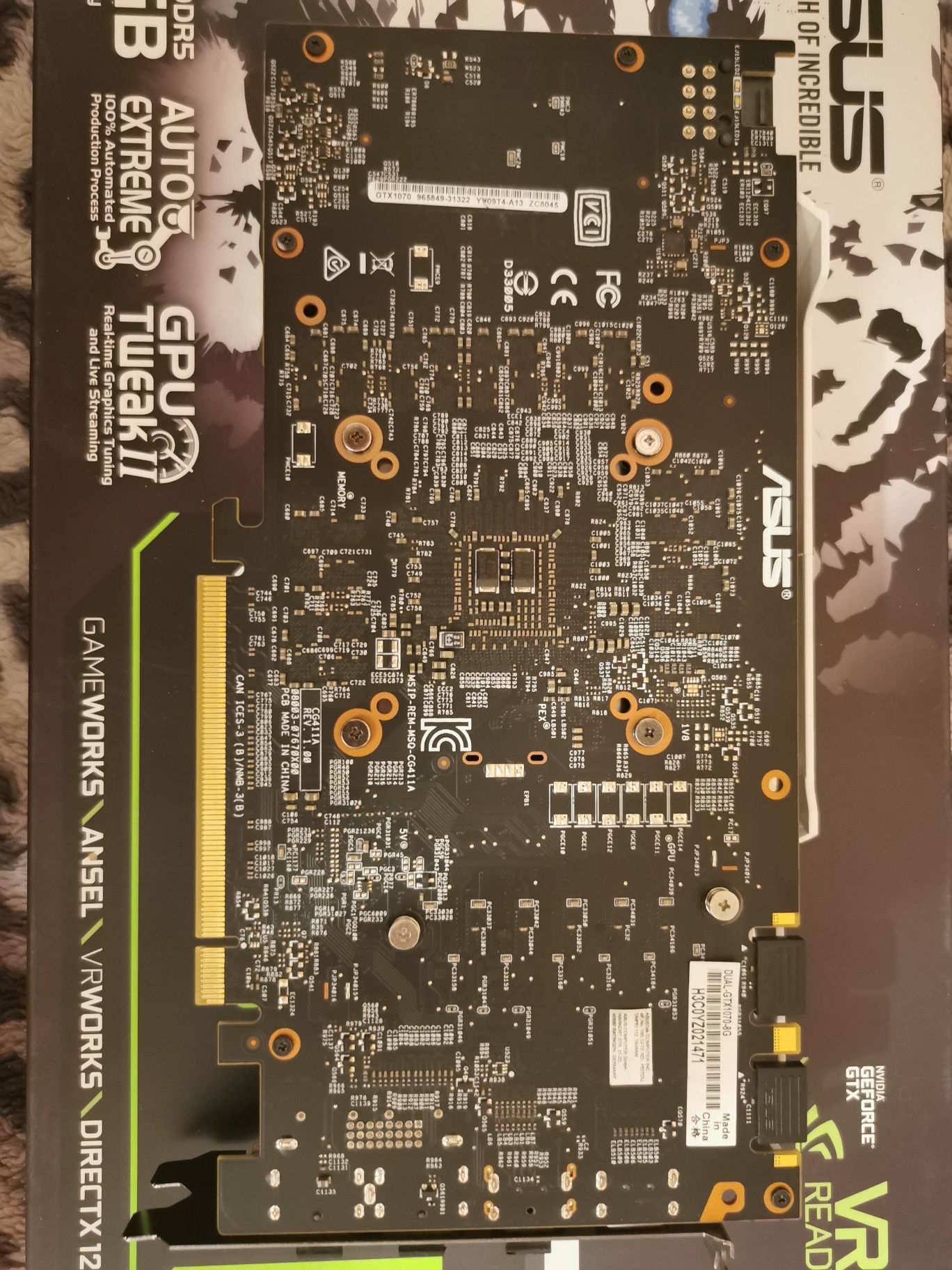 Видеокарта ASUS DUAL GeForce GTX 1070 8Gb