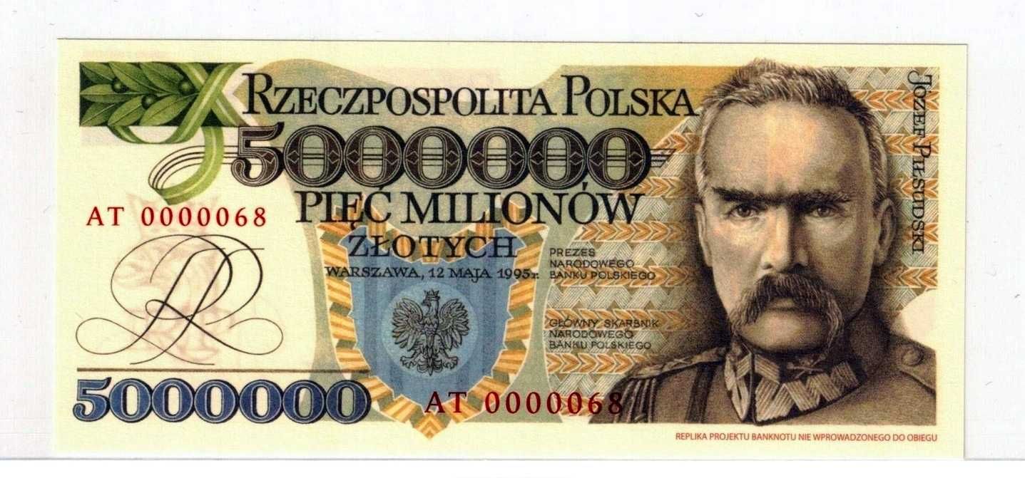 Banknoty PRL 5 mln zł  1995  st. 1 UNC