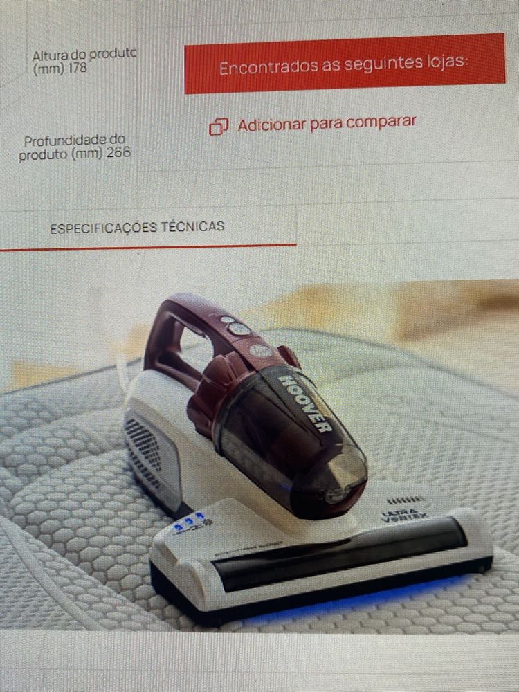 Aspirador mini hoover mbc500uv