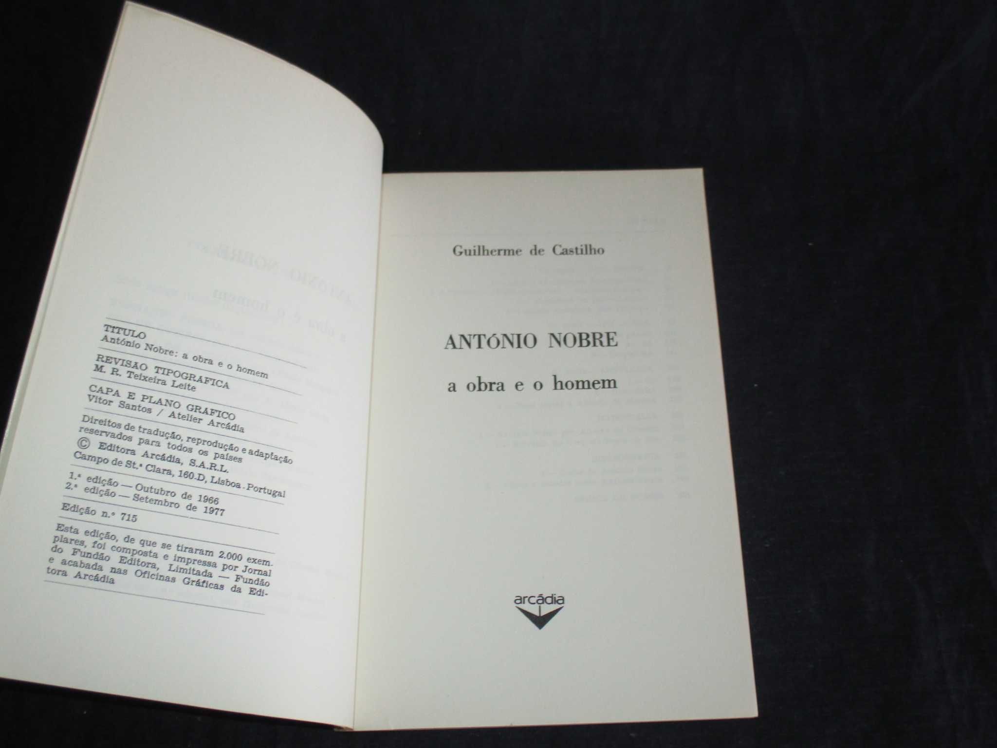 Livro António Nobre a Obra e o Homem Guilherme de Castilho