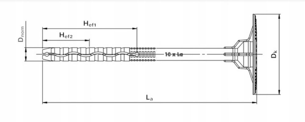 Kołki do styropianu 380 mm  - 38 cm