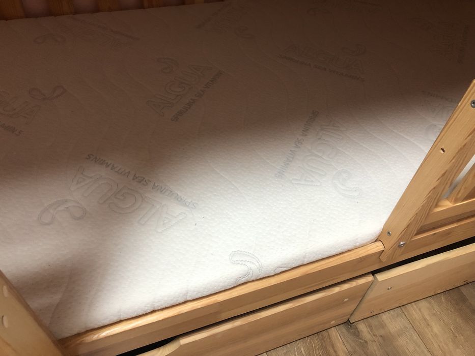 Łóżko piętrowe Lano Meble dwuosobowe z szufladami 90x200