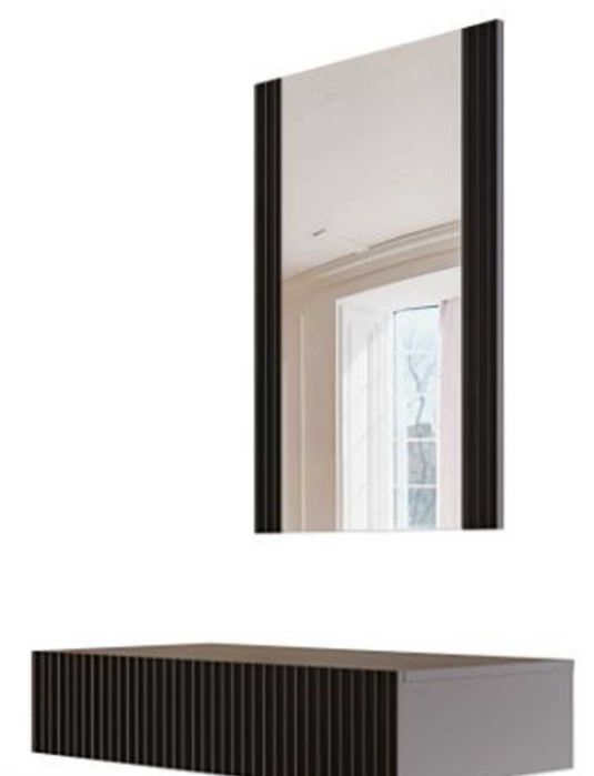 Ryflowana konsola toaletka z szuflada 80x41x17