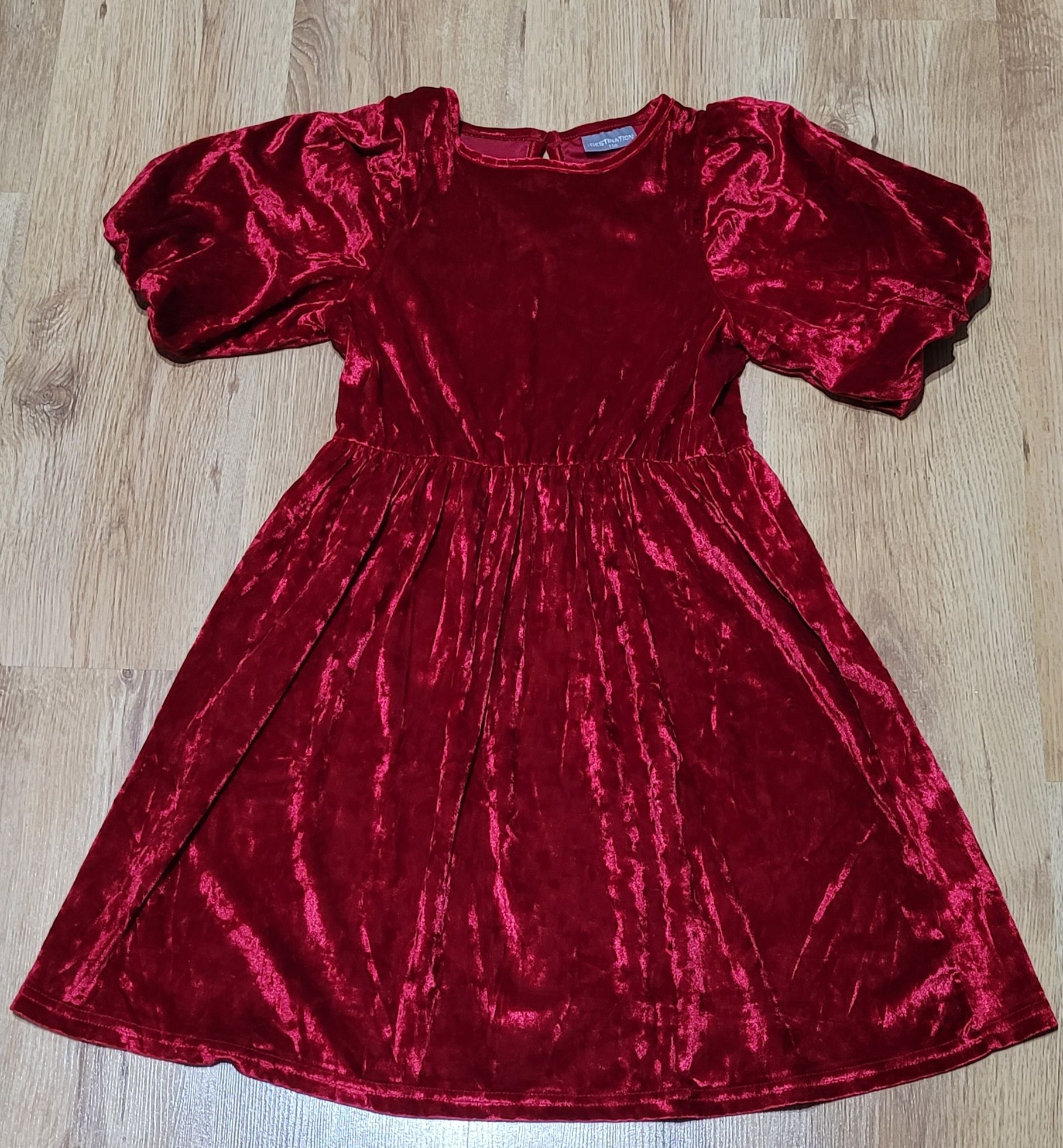 Sukienka aksamitna czerwona/burgundów, rozm.158