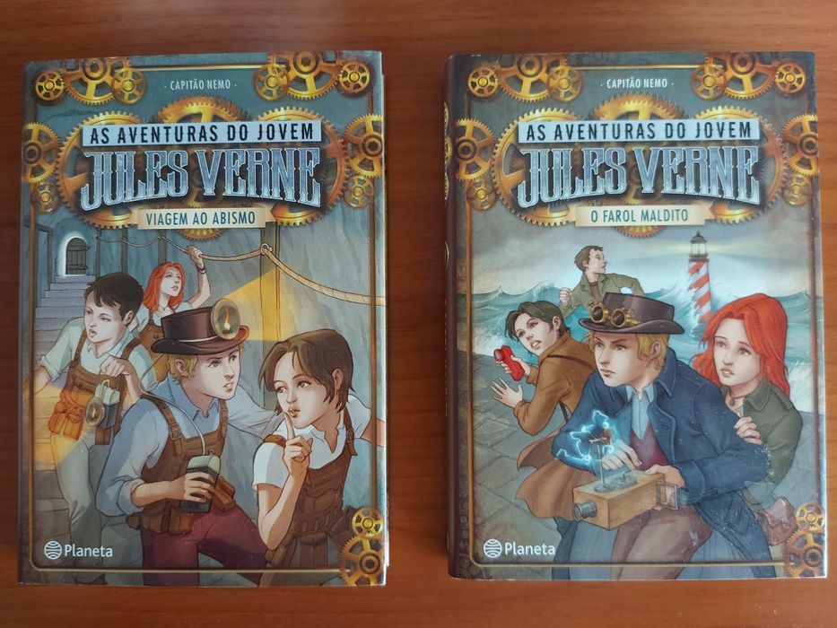 2 livros da coleção "As Aventuras do Jovem Jules Verne"