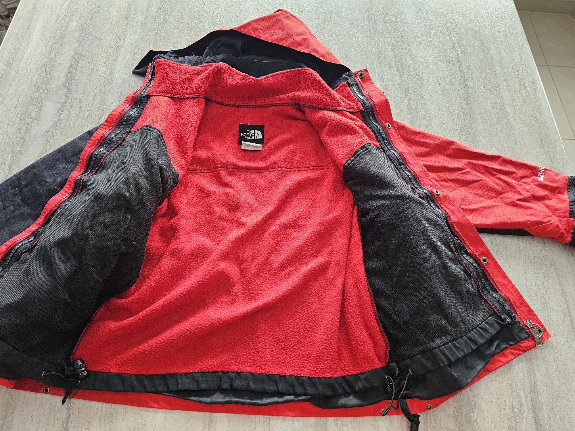 Kurtka 3w1 TNF North Face L z bluzą oddychająca wodoodporna czerwona