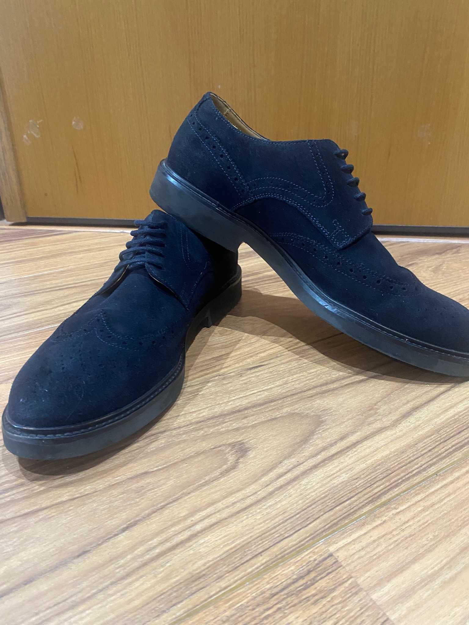 Sapatos Massimo Dutti Azul Escuro Camurça – Tamanho 43