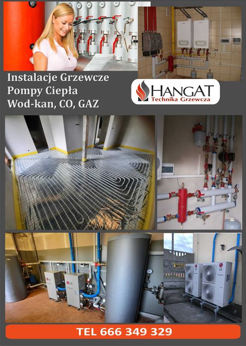 Instalacje sanitarne CO wod-kan Pompy ciepła, kotły, wentylacje