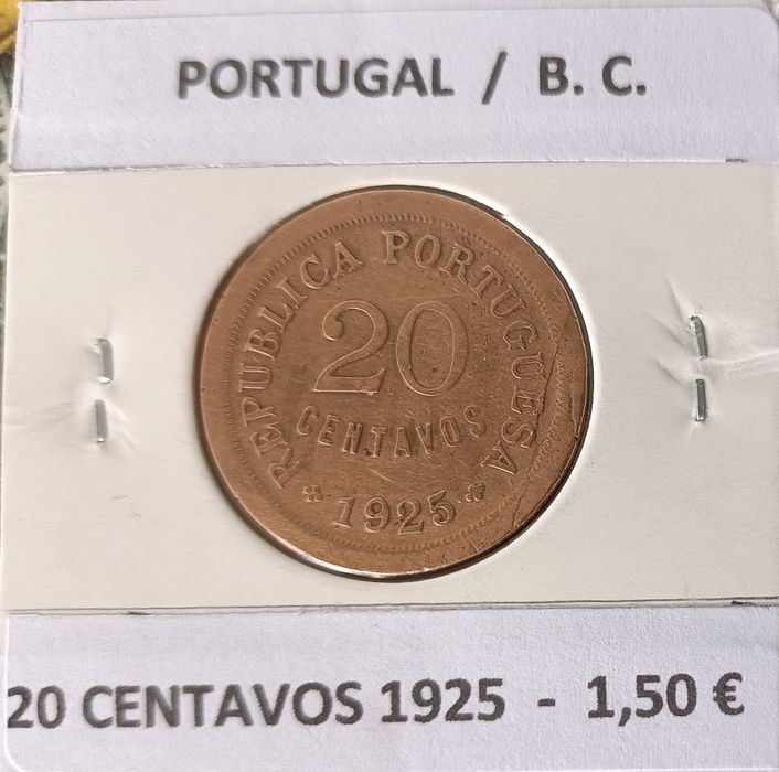 4 Moedas de 20  centavos da primeira República Portuguesa