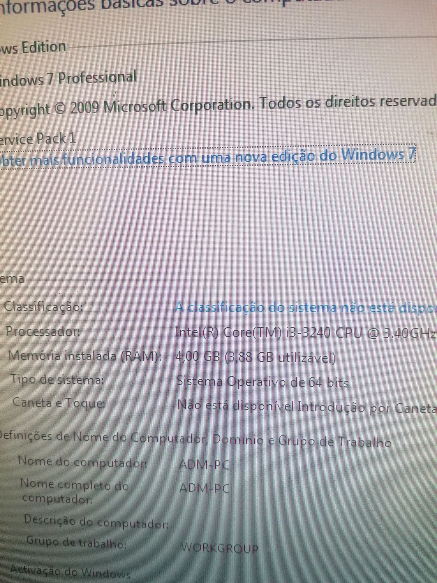 Computador i3 + Ecrã