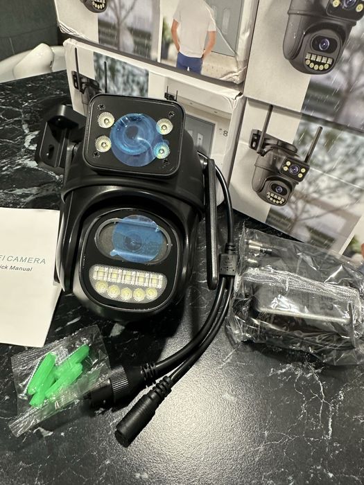 Вулична wi-fi камера, віодоспостереження, двійна, поворотна, ICsee