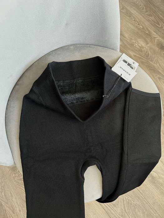 Лосини теплі в рубчик на хутрі з ефектом утяжки преміум якість