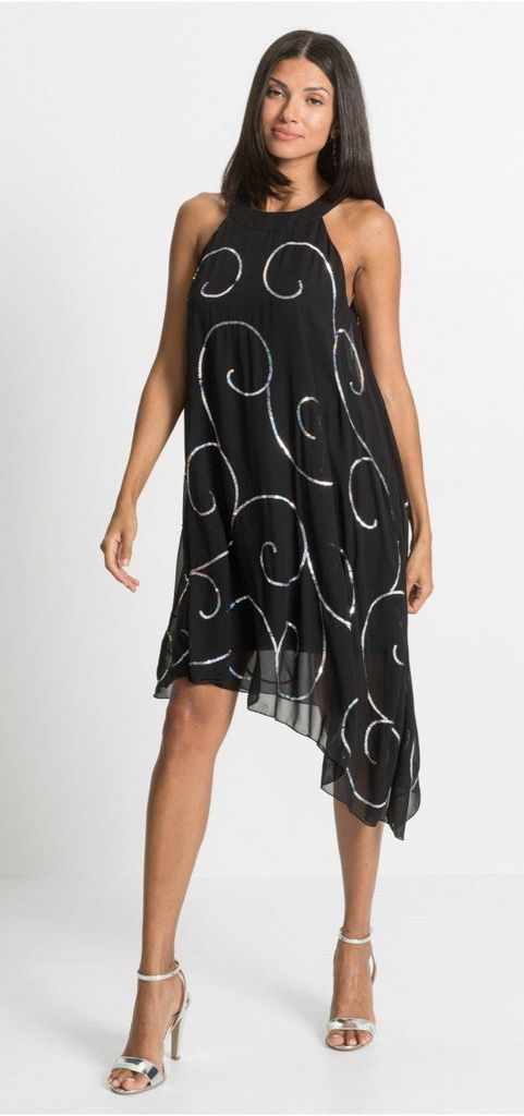 NOWA suknia r. 50 szyfon cekiny/wesele/impreza BODYFLIRT boutique