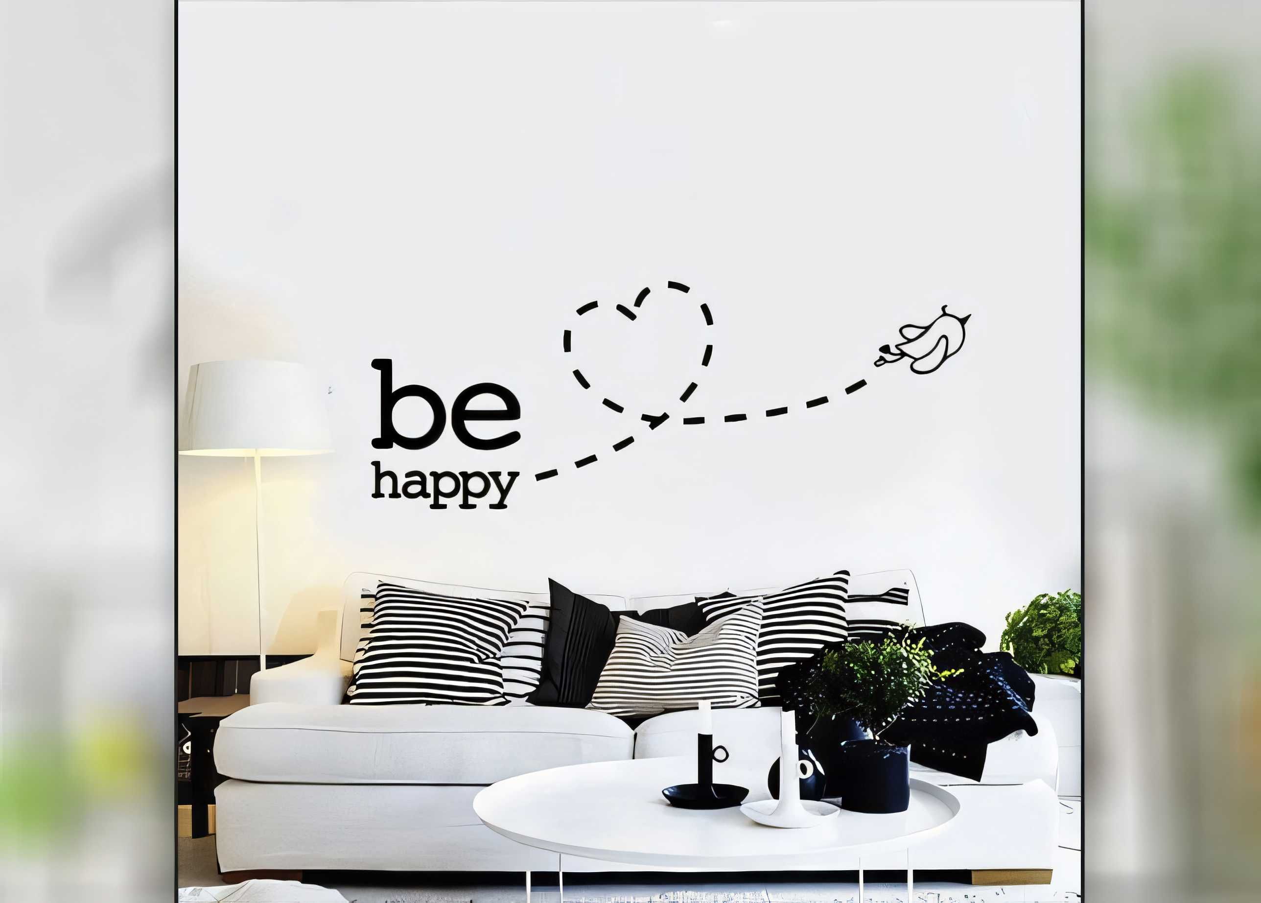 Adesivo Decorativo Parede Be Happy