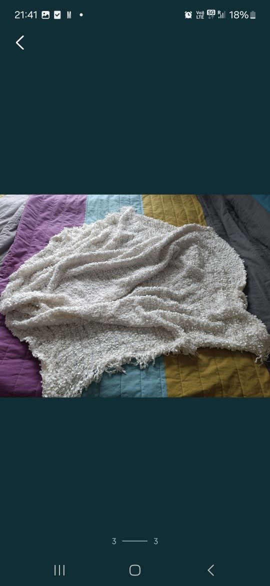 Wysylka 1 zl Ikea ofelia kremowy koc pled boucle 170x130 sinsay home
