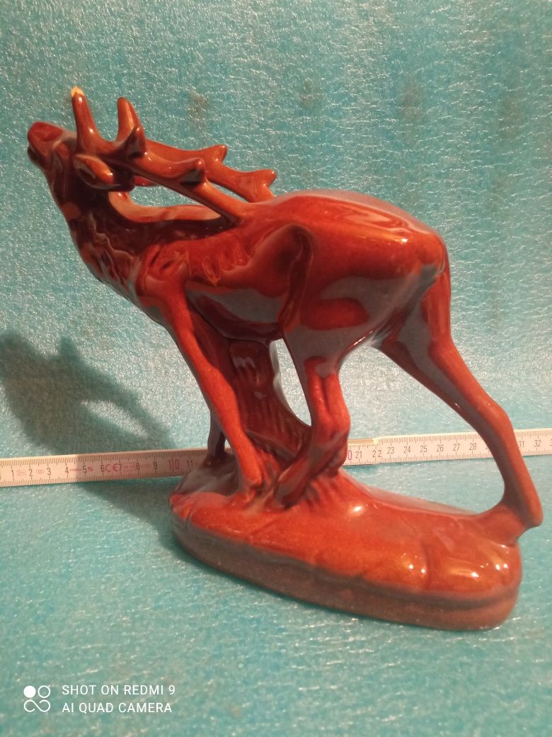 Jeleń z porcelany prl