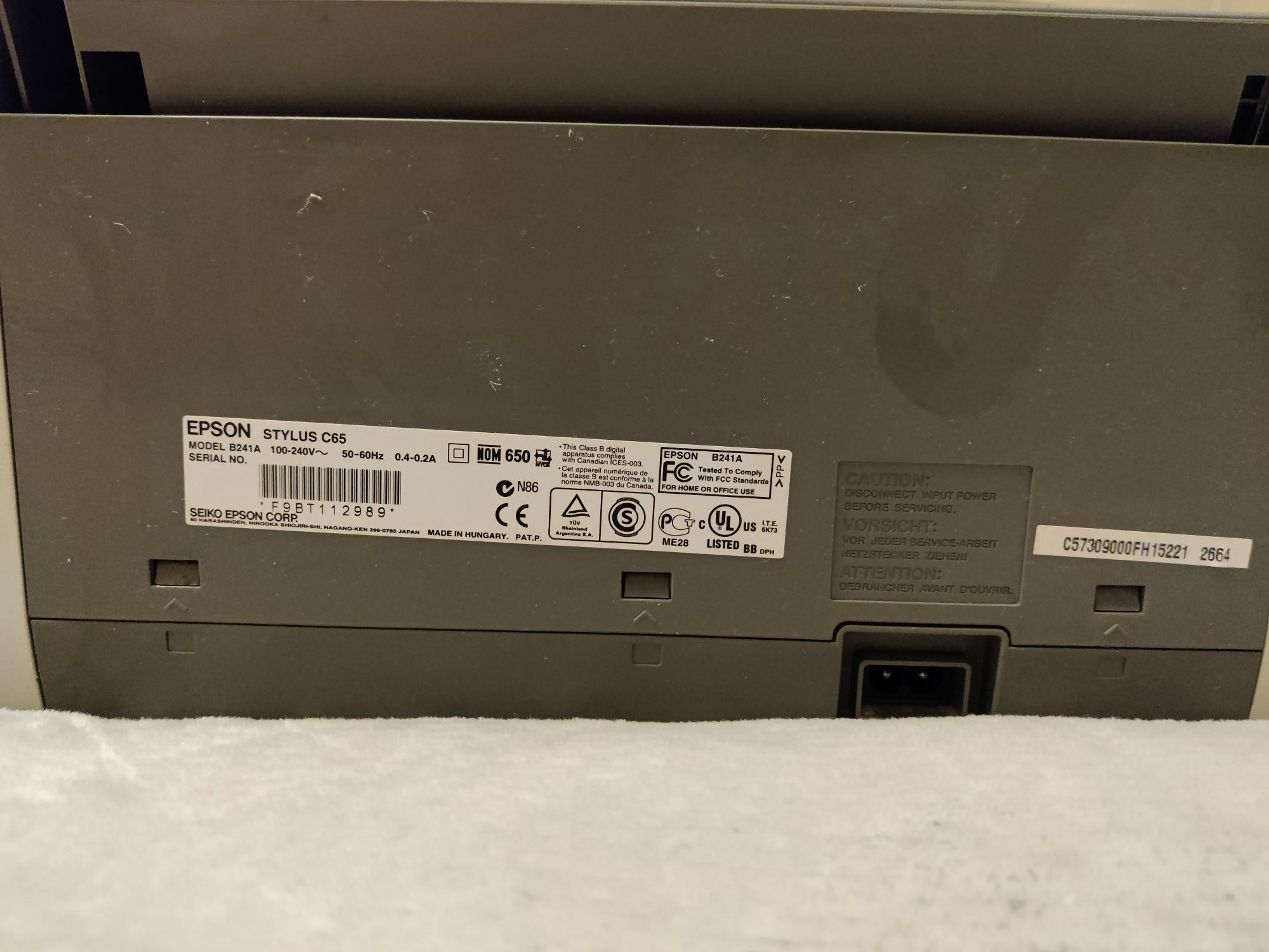 Принтер Epson stylus c 65 , на запчасти