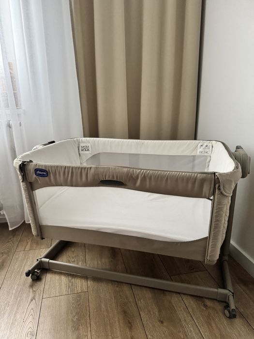 Chicco Next2Me Magic + materac Rucken/ lożeczko dostawne + pasy