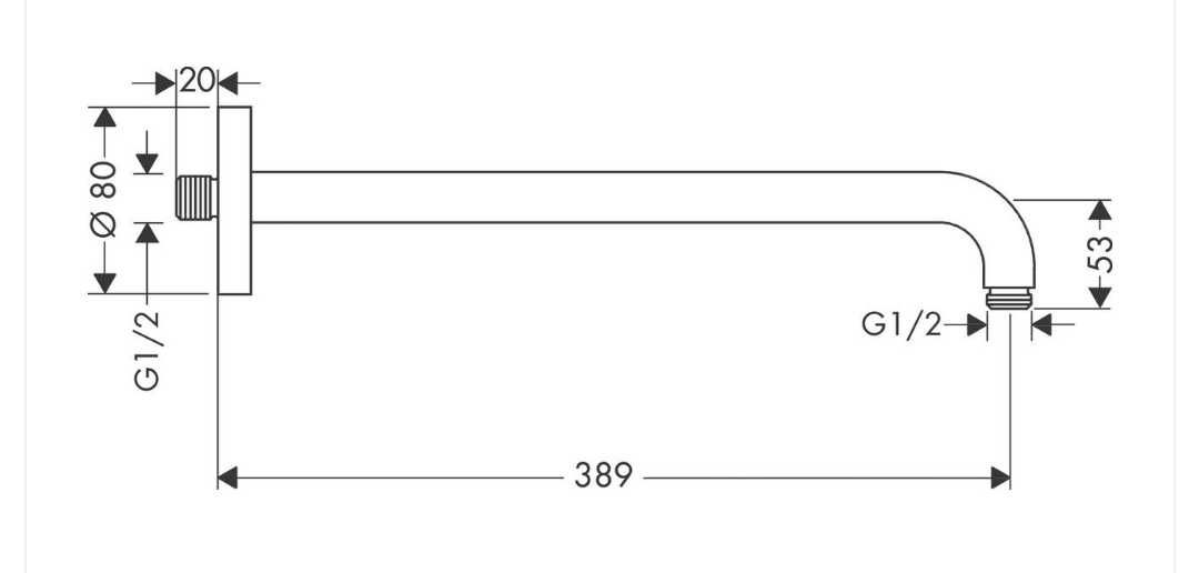 Тримач для душу Hansgrohe 389 мм.