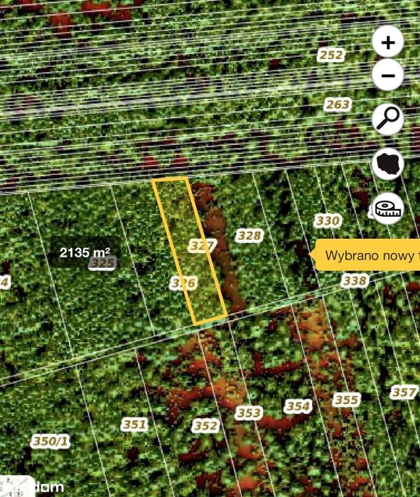 Chojny,gmina Lututów,pow. od 0,2 do 3,5 ha, pod zabudowę siedliskową