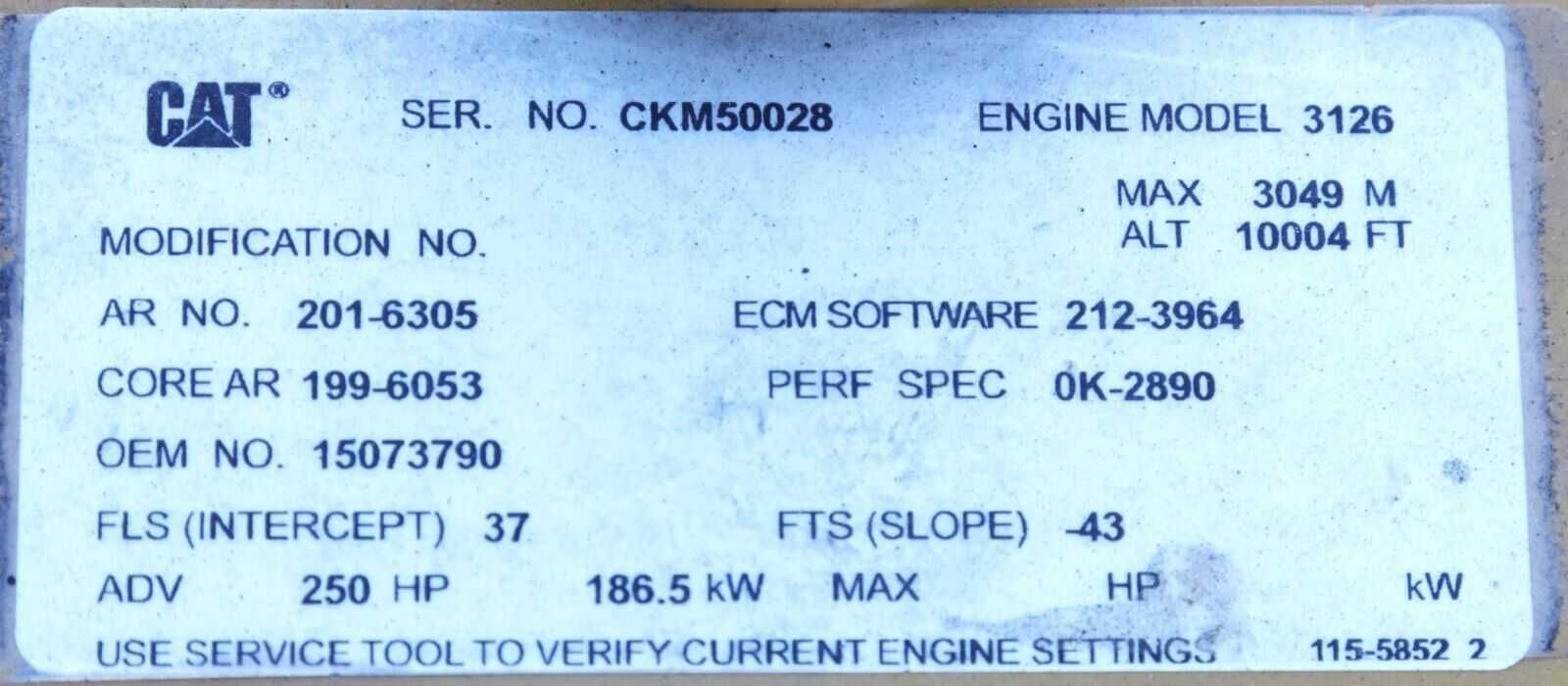 Двигун дизельний CAT Caterpillar 3126 7.2L
